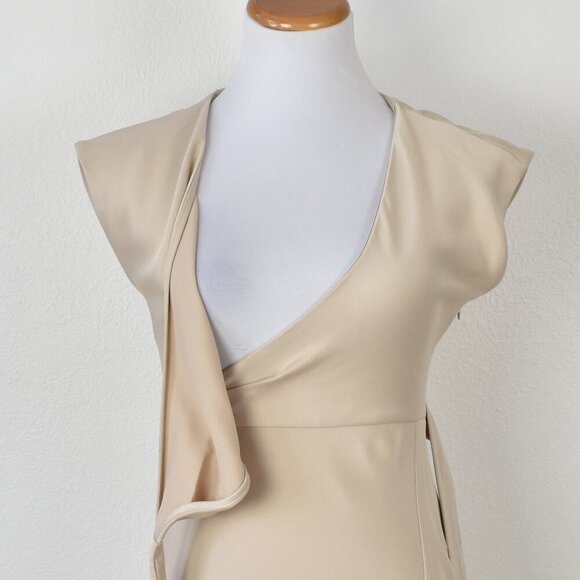 BHLDN Louisa Satin Charmeuse Champagne Cream Midi Dress - 0 - Picture 10 of 11